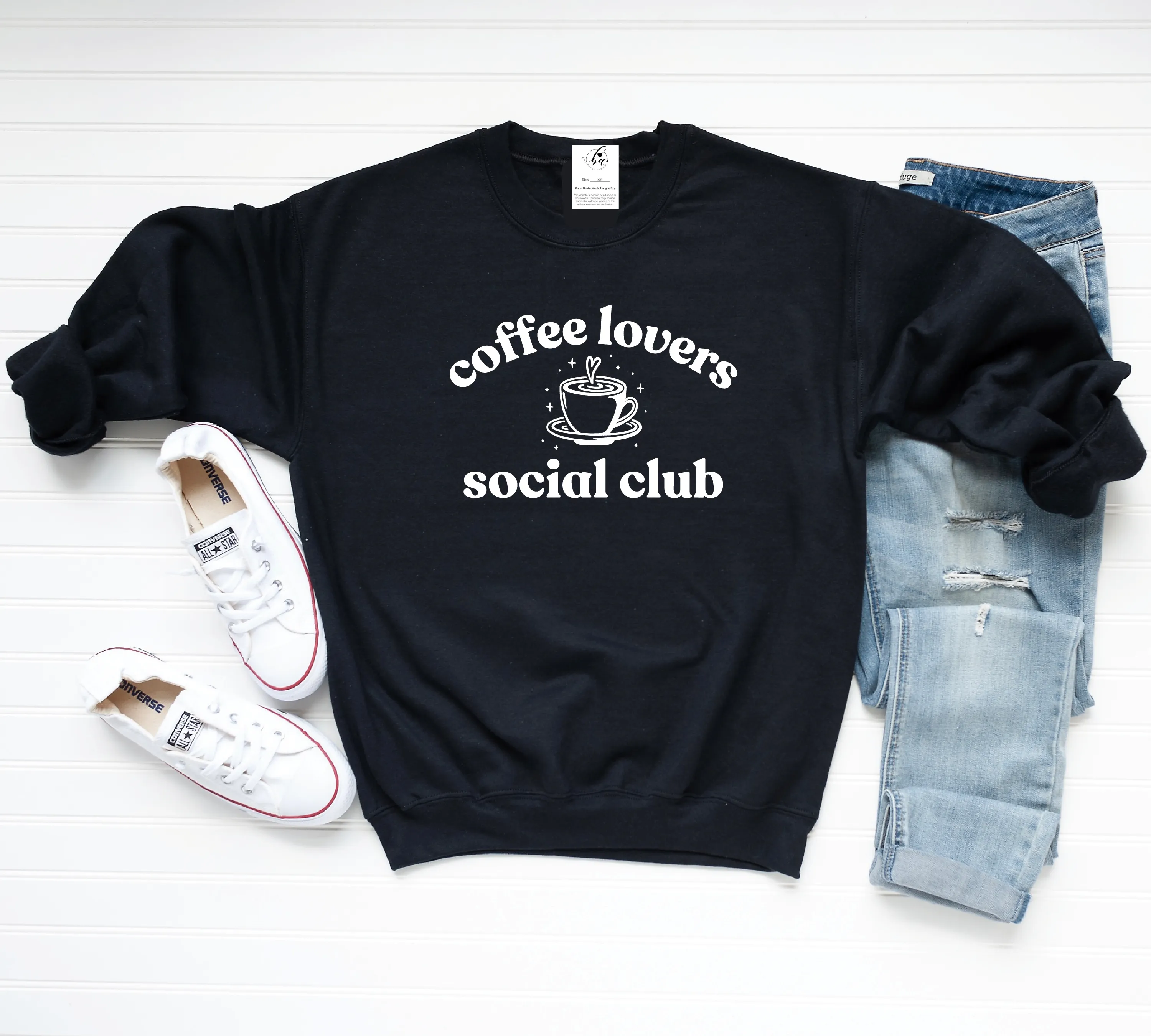 Coffee Lovers Social Club Cozy Crew Neck Sweater