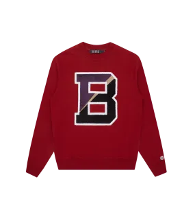 COLLEGIATE CHENILLE PATCH CREWNECK - RED