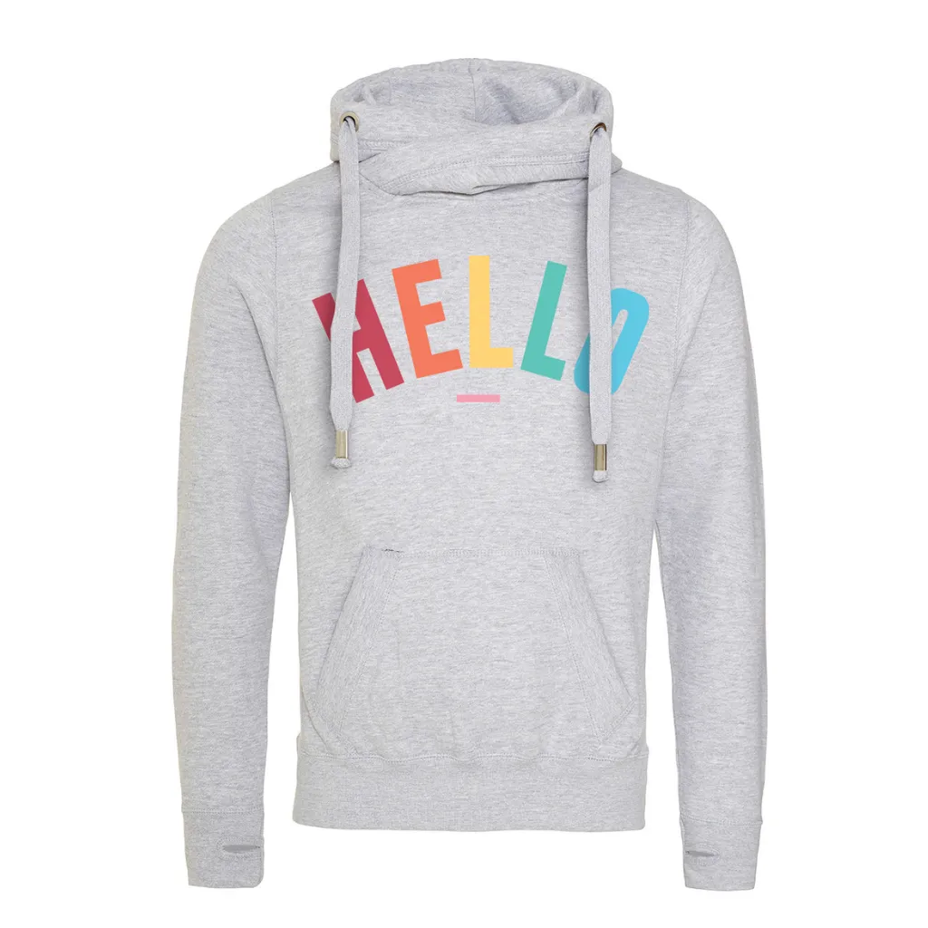 Confetti Hello Cowl Neck Hoodie