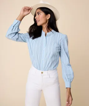 Cotton Band Collar Jocelyn Shirt - FINAL SALE