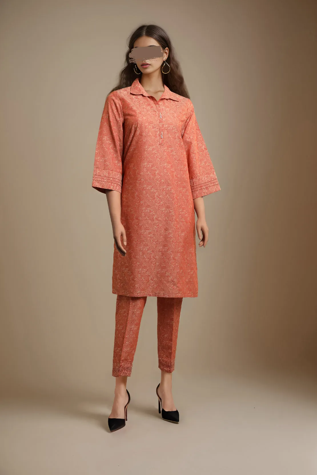 Cotton Jacquard Stitched 2 Piece (Shirt/Trouser)