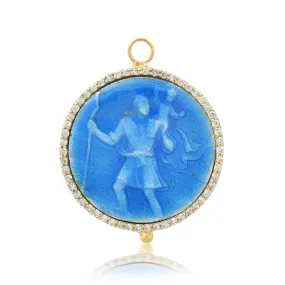 Diamond & Enamel St. Christopher Charm Pendant