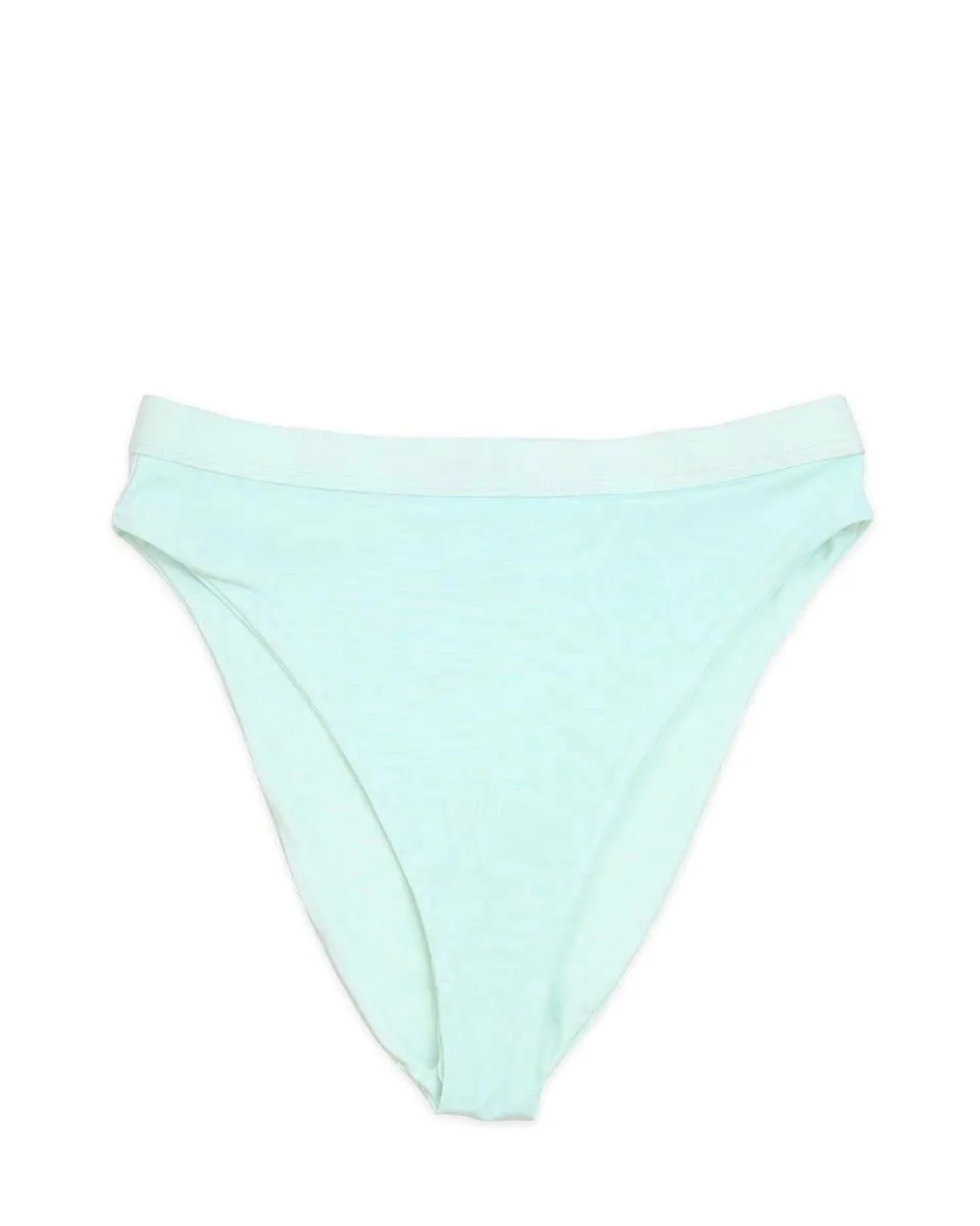 Dippin' Daisy's Sporty Banded Top High Waist Cheeky Bottom Bikini Separates in Mint