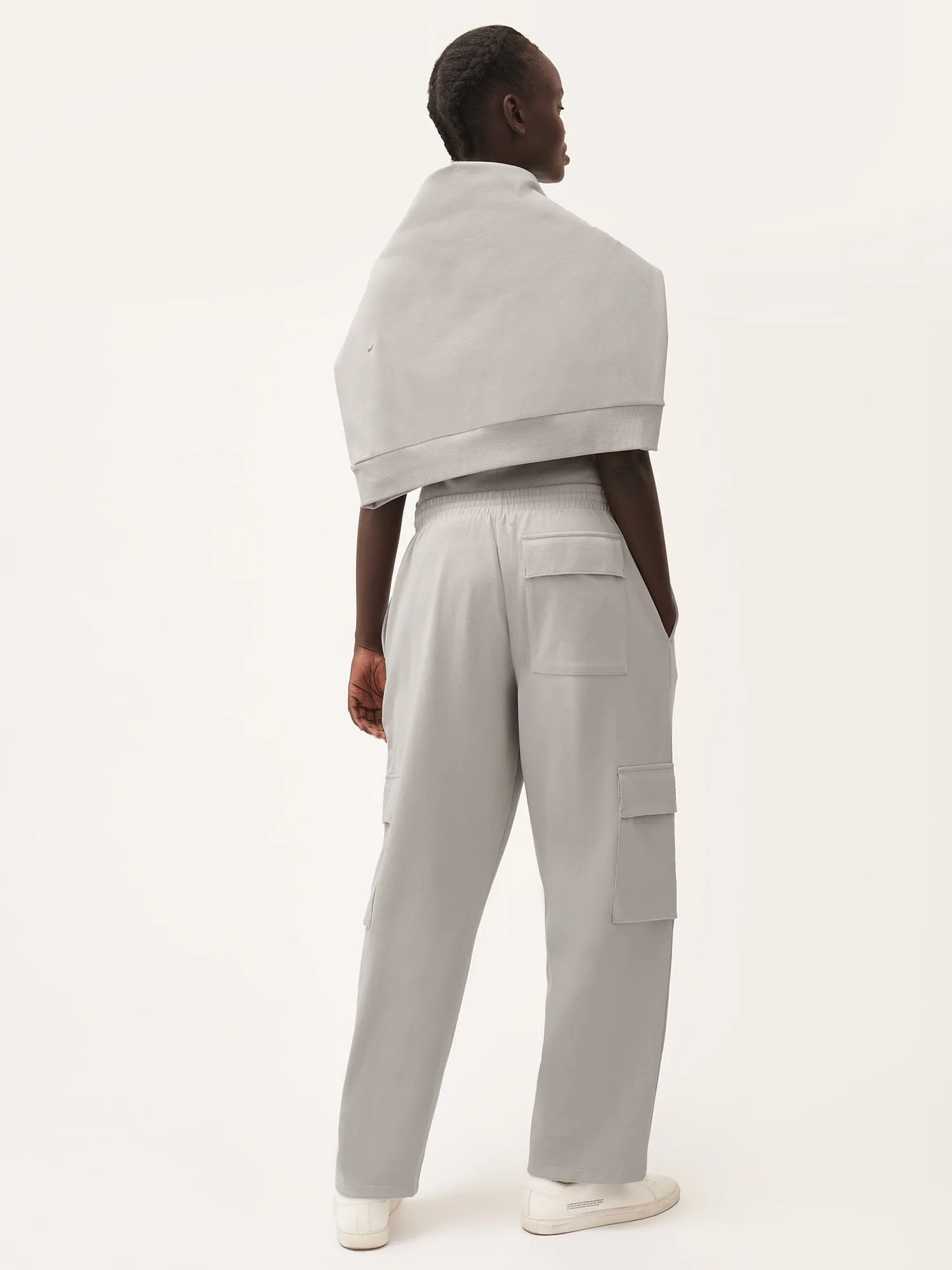 Double Jersey Cargo Track Pants—stone