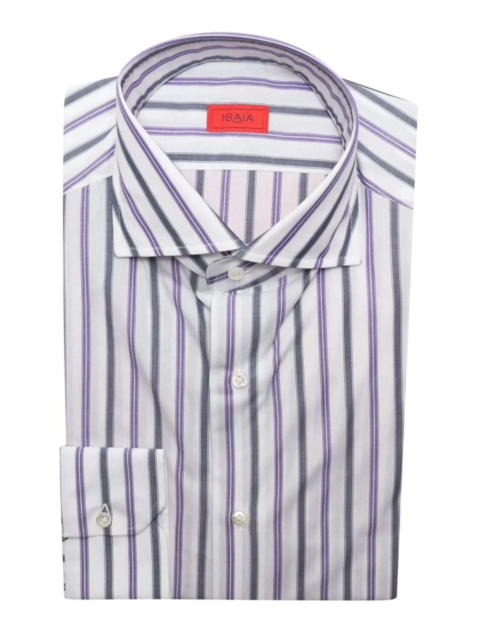 Dual Stiped Cotton Sportshirt | White & Purple