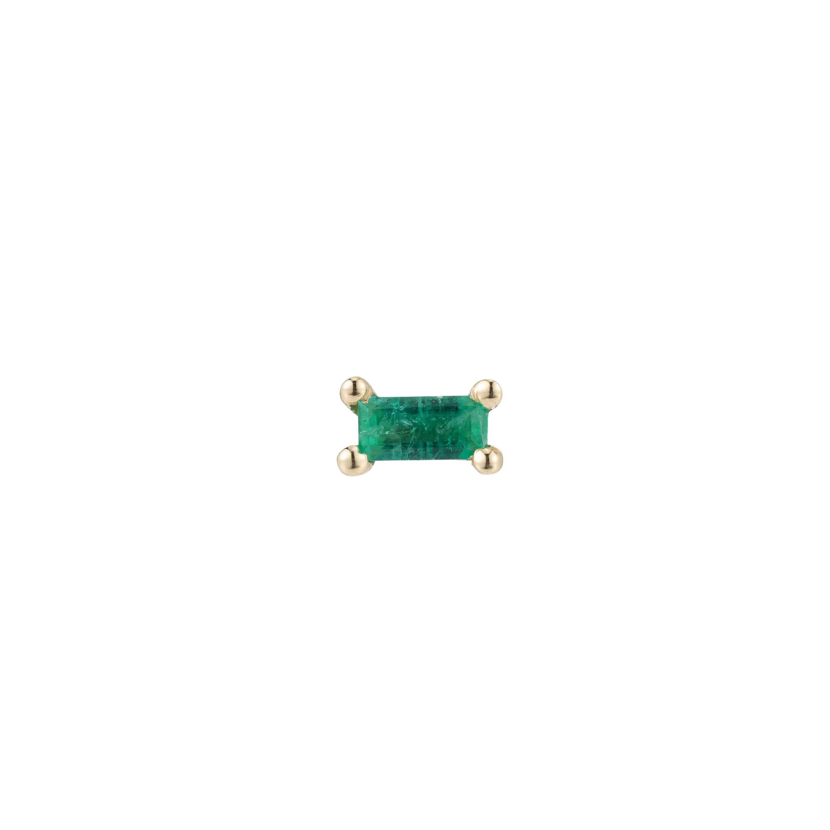 Emerald Baguette Stud (Single)