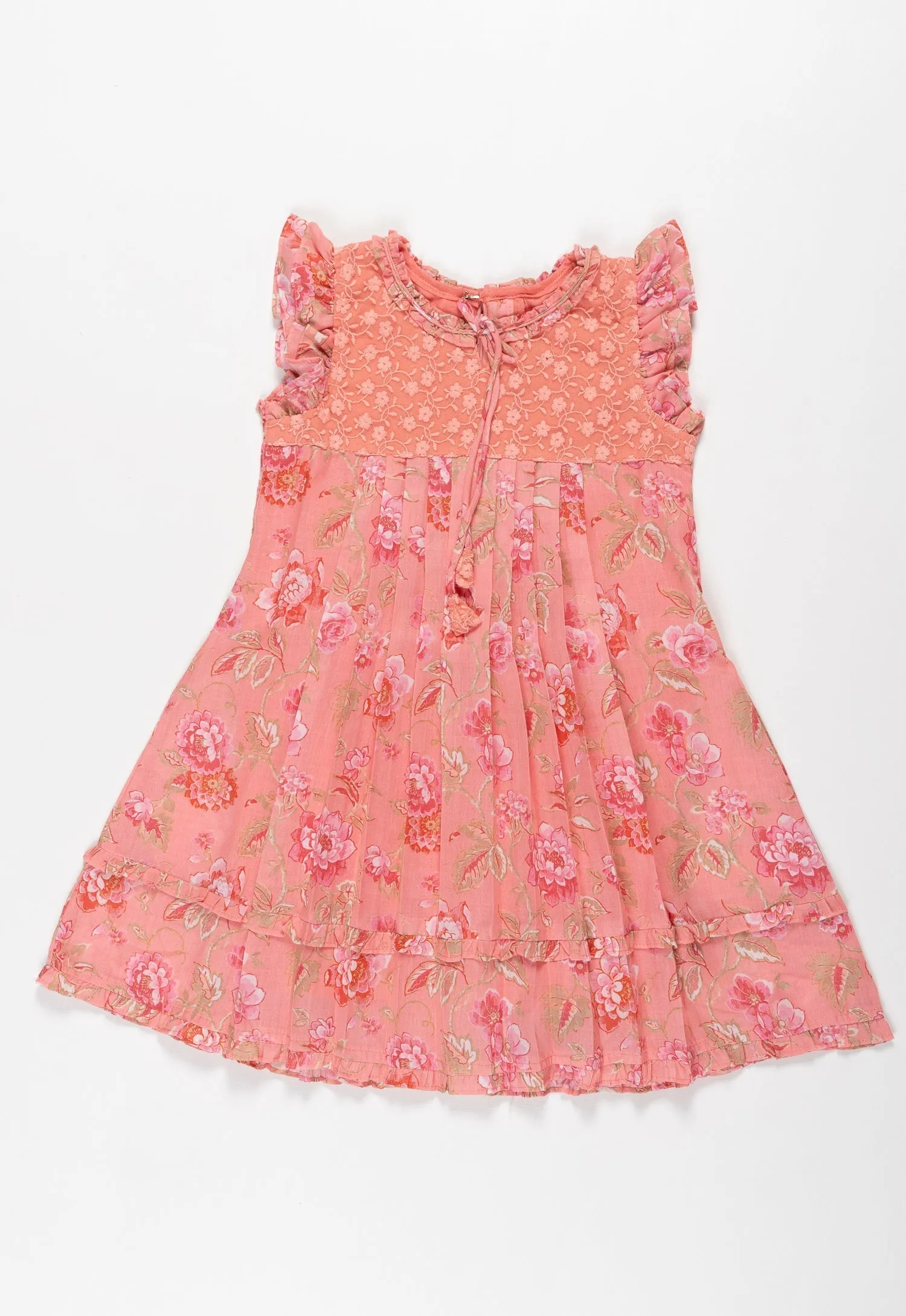 Enchanted Blossom: Girls Floral Cotton Summer Frock