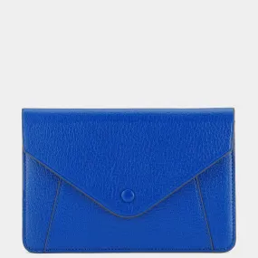 Envelope Passport Holder in Electric Blue Capra