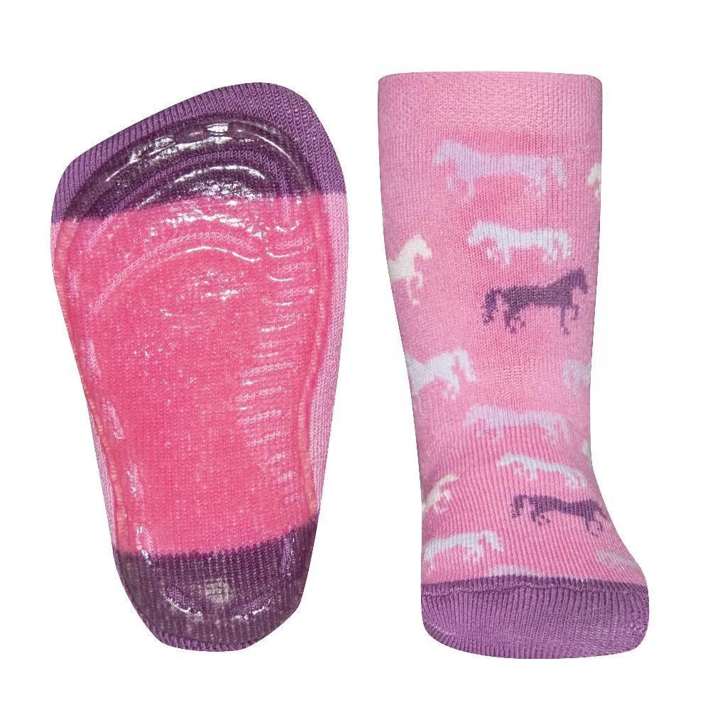 Ewers Little Horses Pink Anti Slip Socks 德國粉紅馬馬嬰兒防滑襪(9-12m/12-18m)