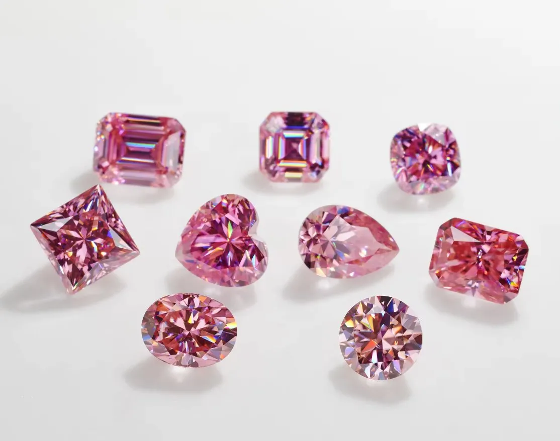 Fancy Pink Pear Cut Moissanite Stones