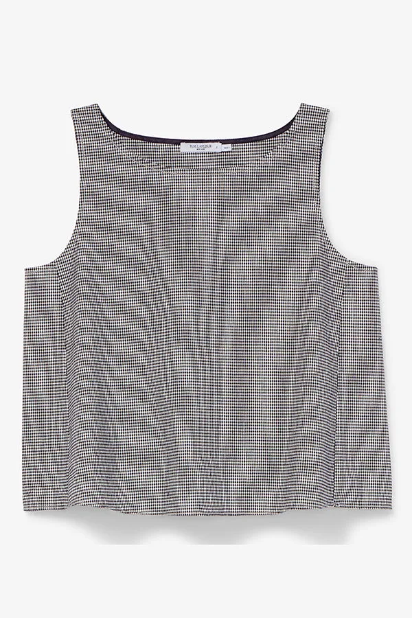 Flaka Top - Gingham Linen :: Black/White