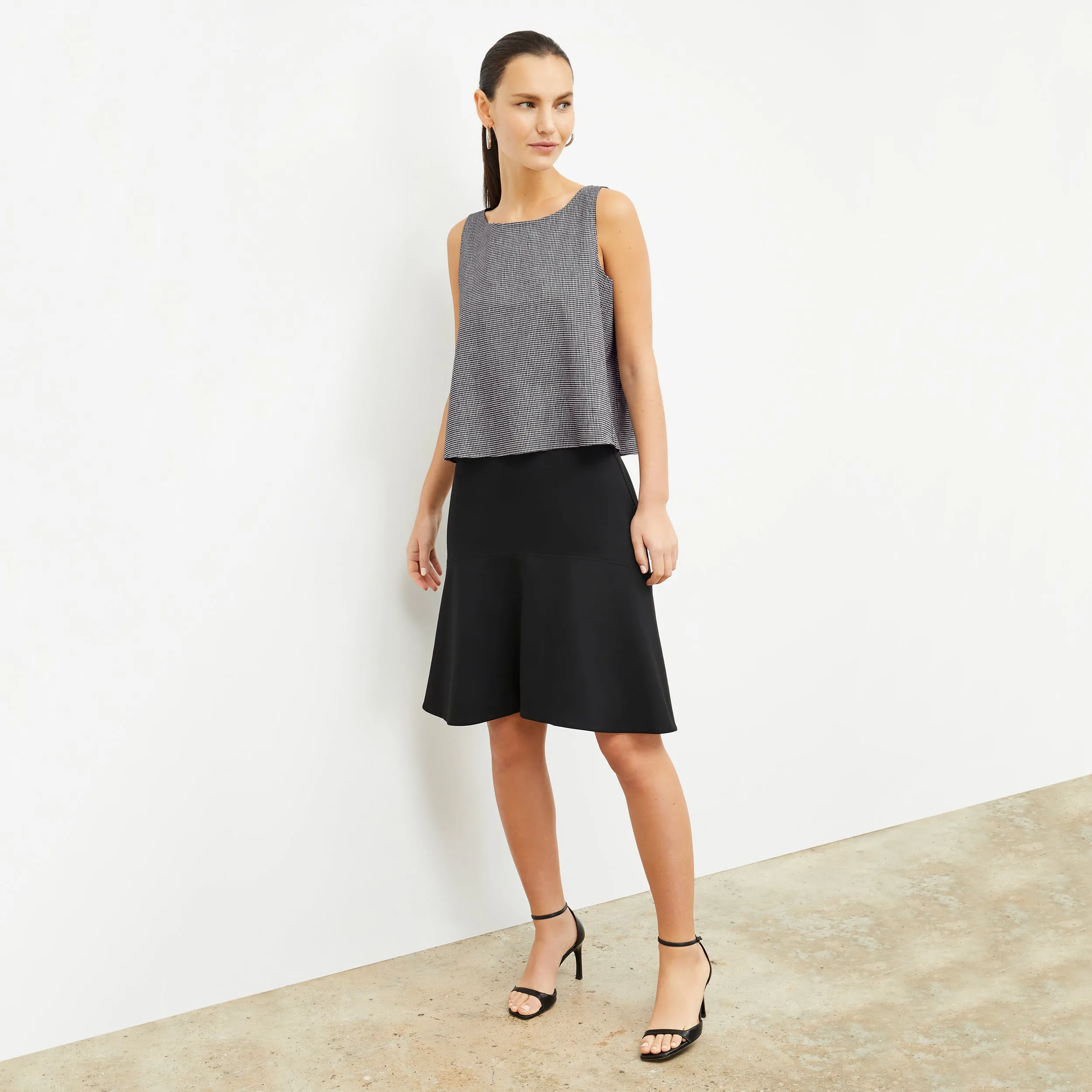 Flaka Top - Gingham Linen :: Black/White