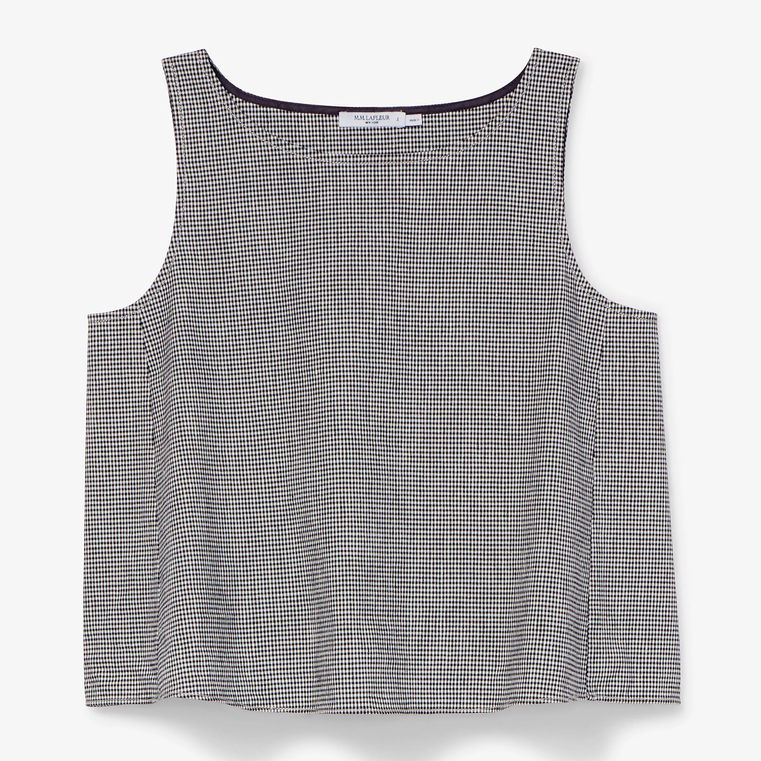 Flaka Top - Gingham Linen :: Black/White