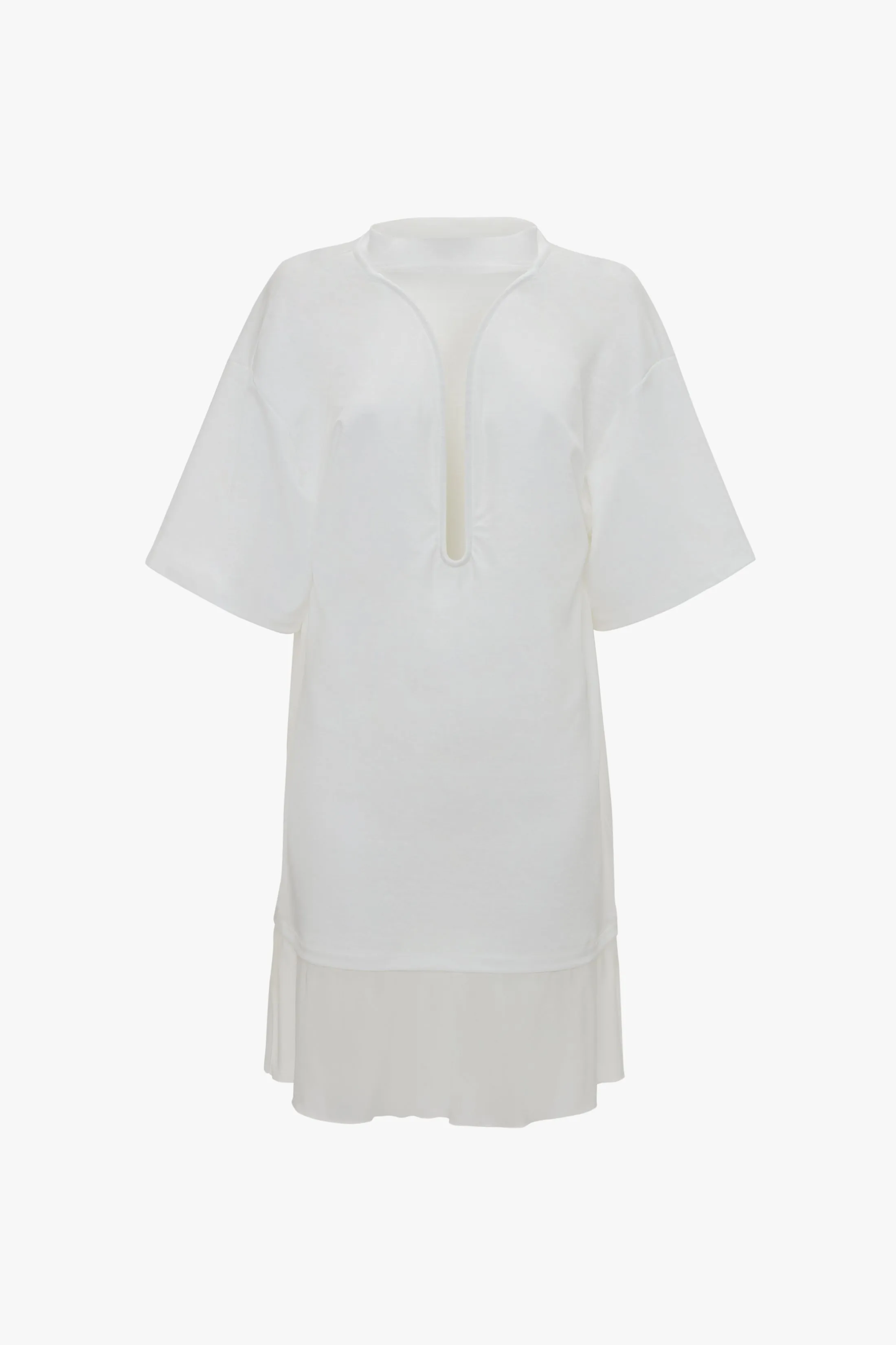 Frame Cut-Out T-Shirt Dress In White