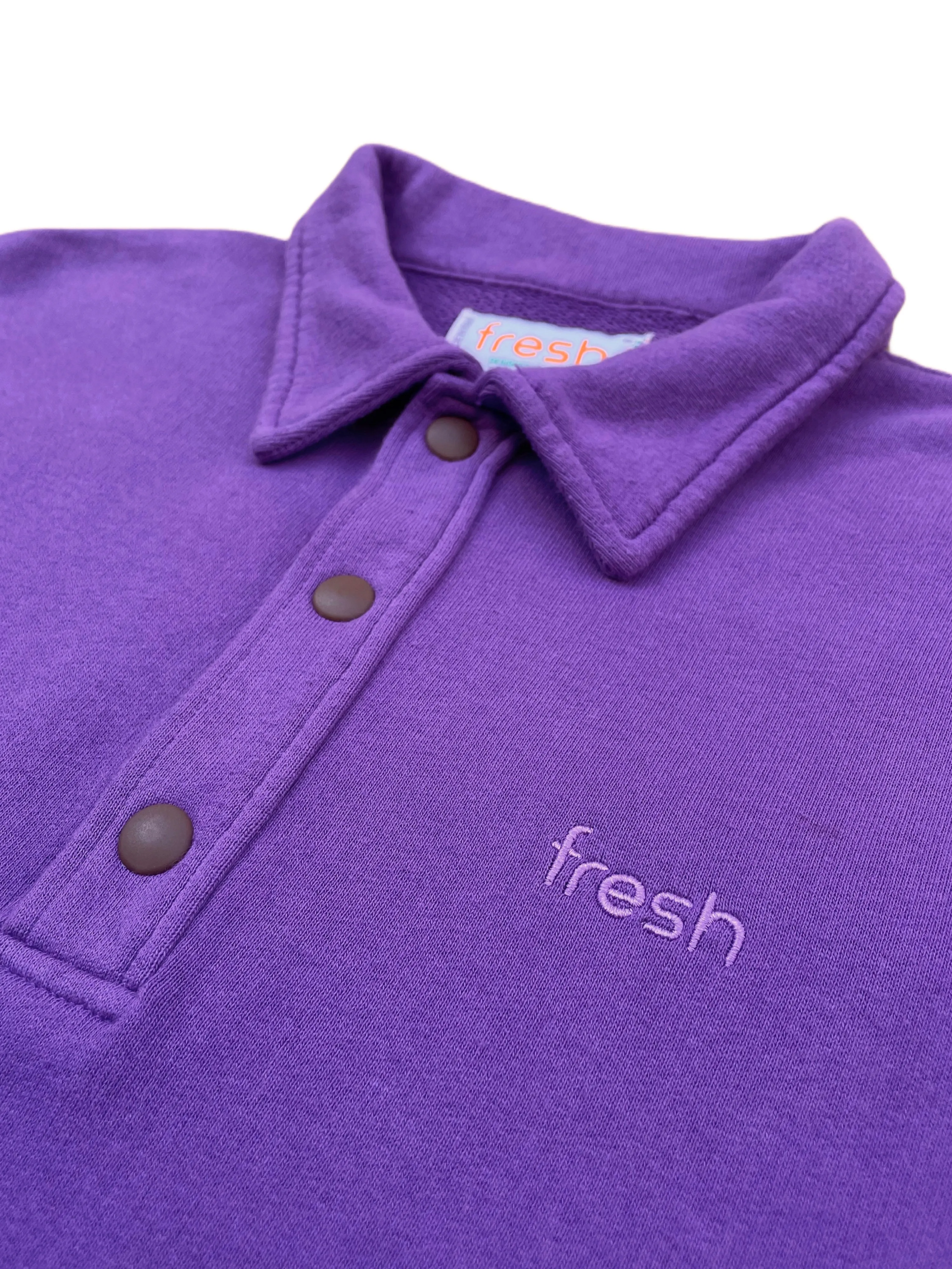 FRESH Mike Cotton Polo Sweatshirt in Purple