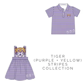 Game Day Stripes - Tigers (Purple   Yellow) - IN STOCK