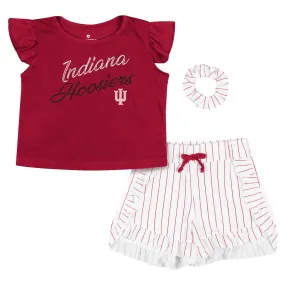 Girls Indiana Hoosiers Harrington Crimson Tee & Short Set