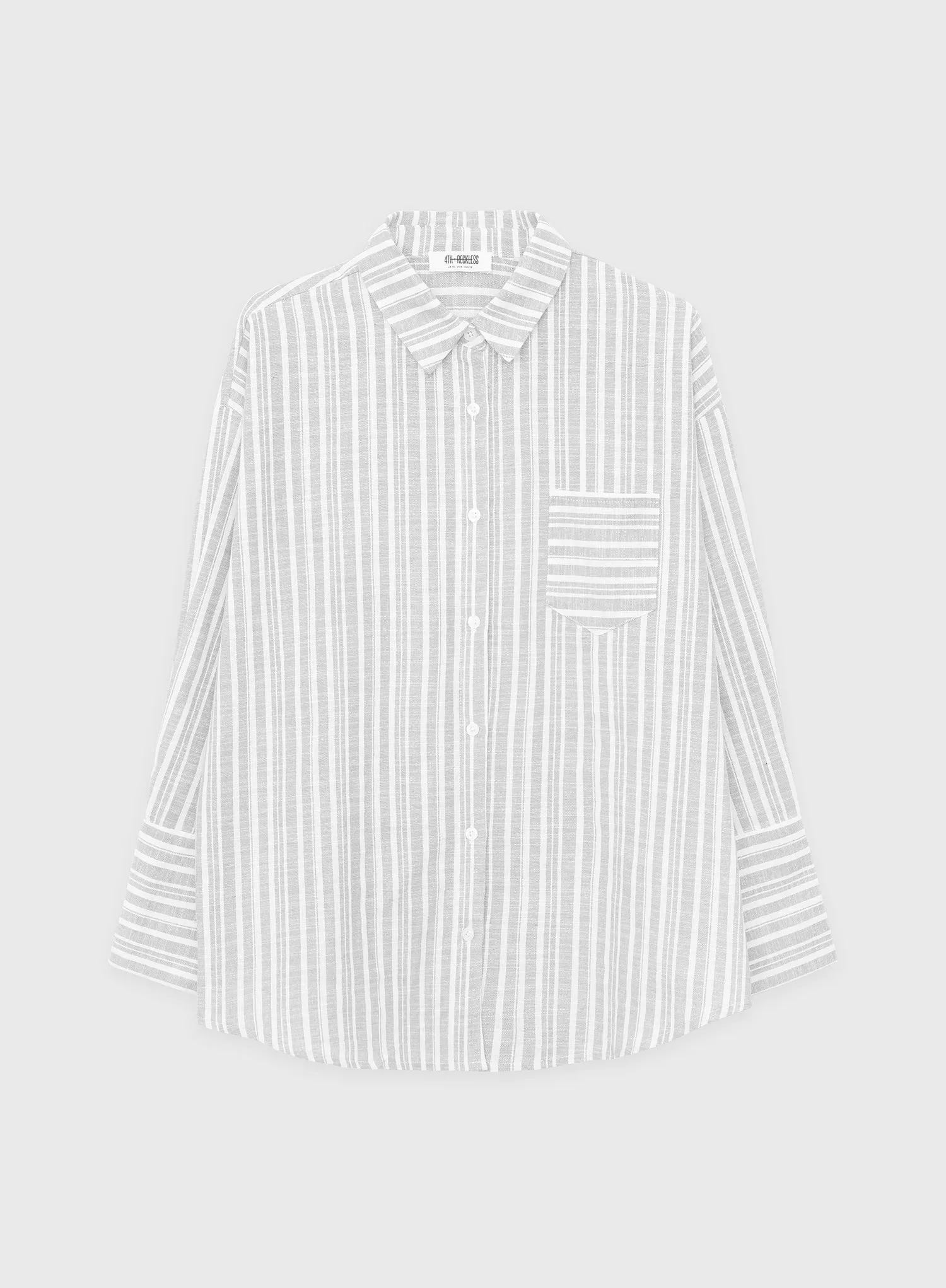 Grey And White Relaxed Stripe Shirt – Millie