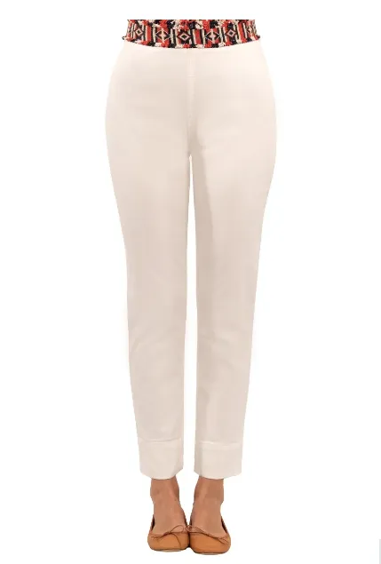 Gripeless Denim Pull On Pant - White