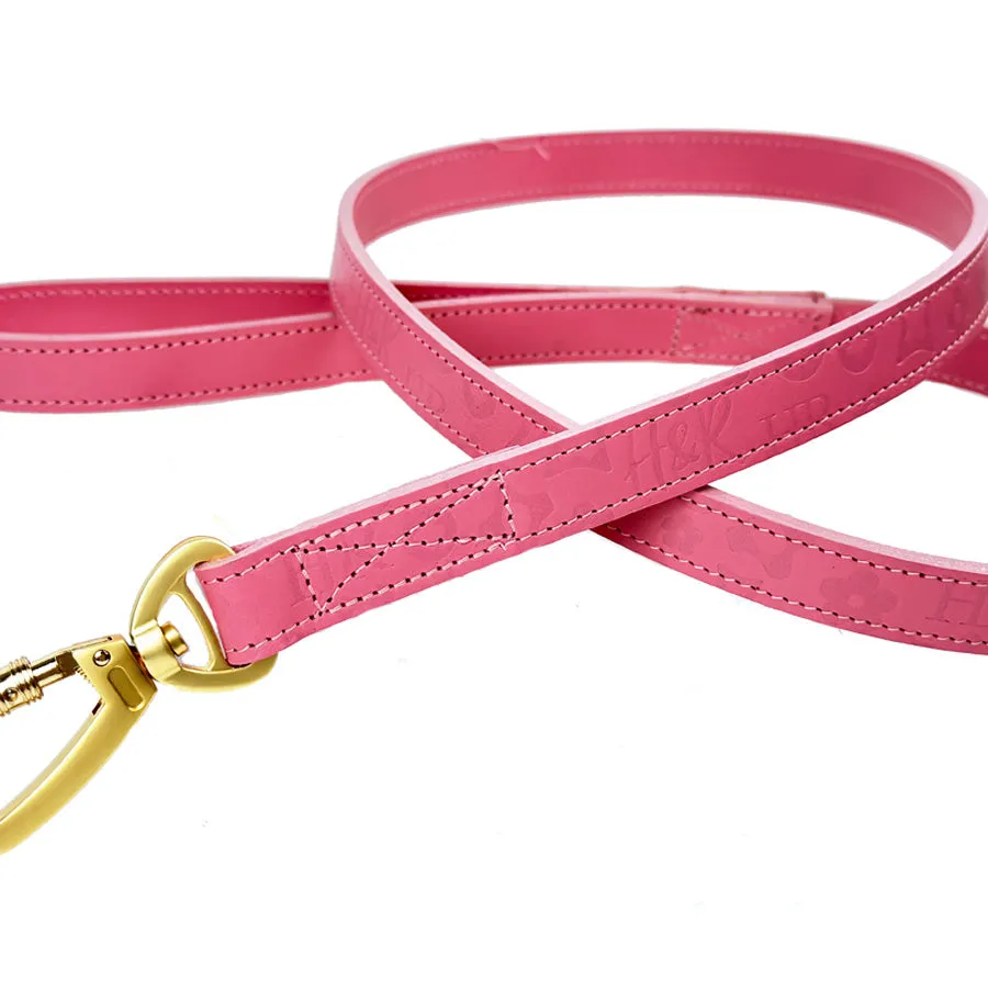 H&R Embossed Dog Leash in Bubblegum Pink