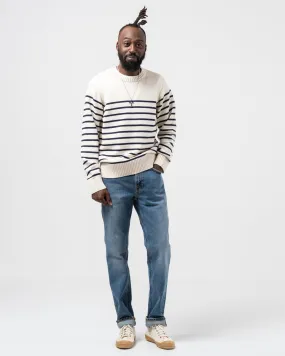 Hampus Recycled Stripe Off White / Navy