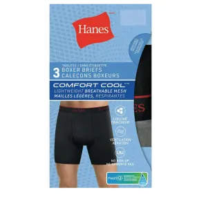 Hanes Men's Comfort Cool Mesh Boxer Briefs 3-pack