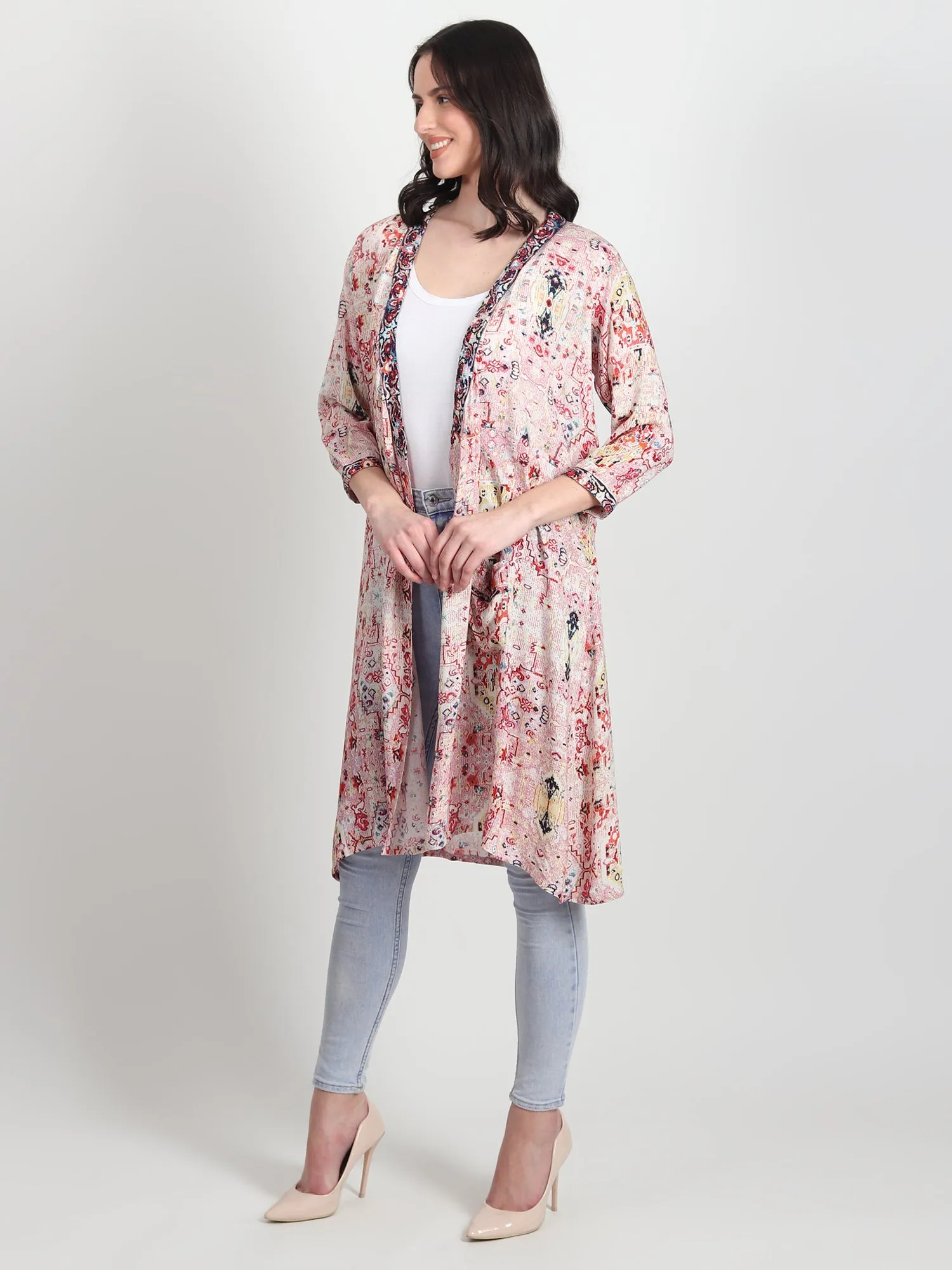 Harve  long Printed shrug