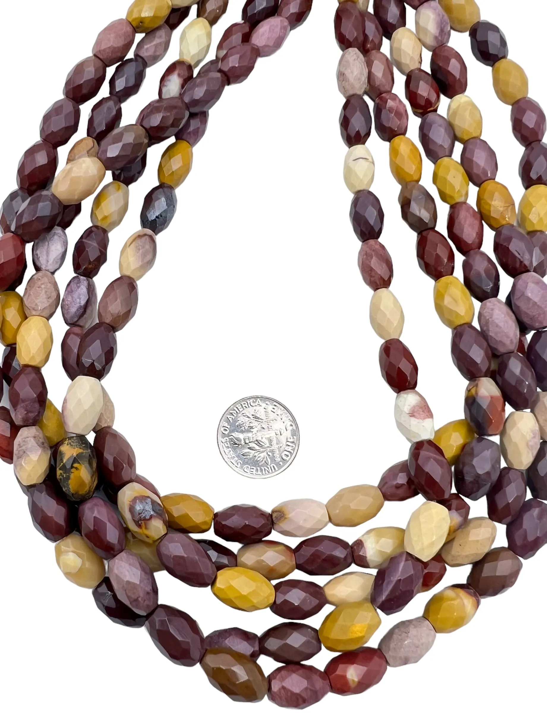 High Quality Mookaite (Australia) Hand Faceted Barrel Beads 8x12mm, 16 Inch Strands