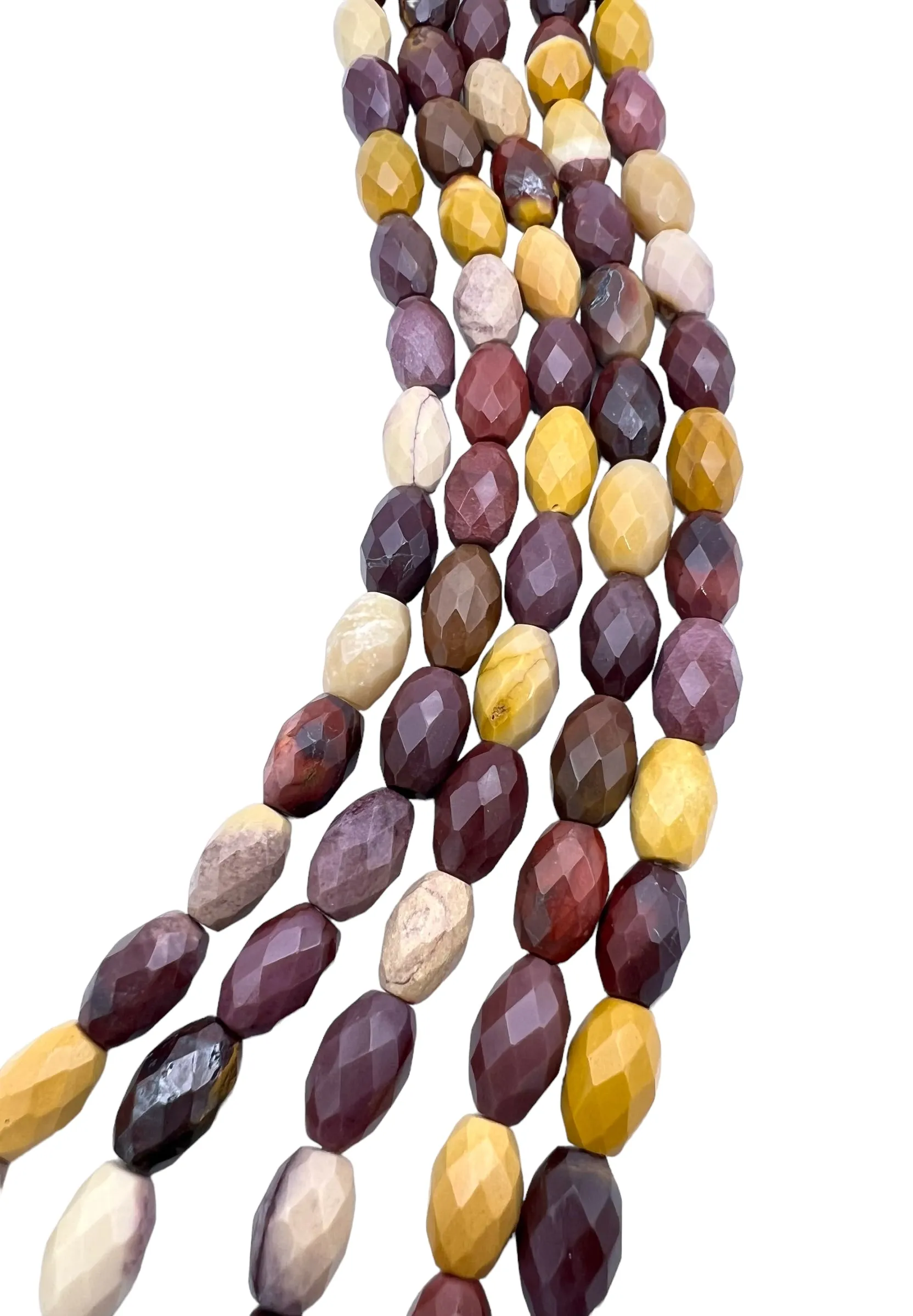 High Quality Mookaite (Australia) Hand Faceted Barrel Beads 8x12mm, 16 Inch Strands