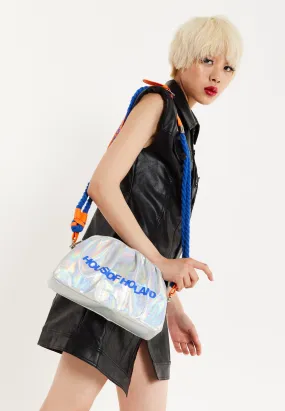 House of Holland Holographic Shoulder With Bag Blue Rope Strap