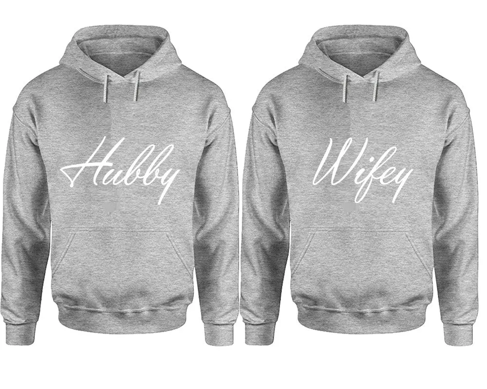 Hubby Wifey Couple Matching Pullover Hoodies