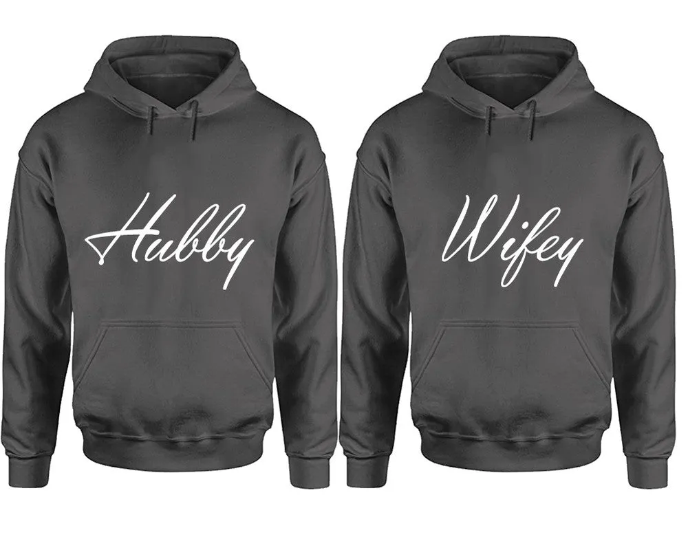 Hubby Wifey Couple Matching Pullover Hoodies