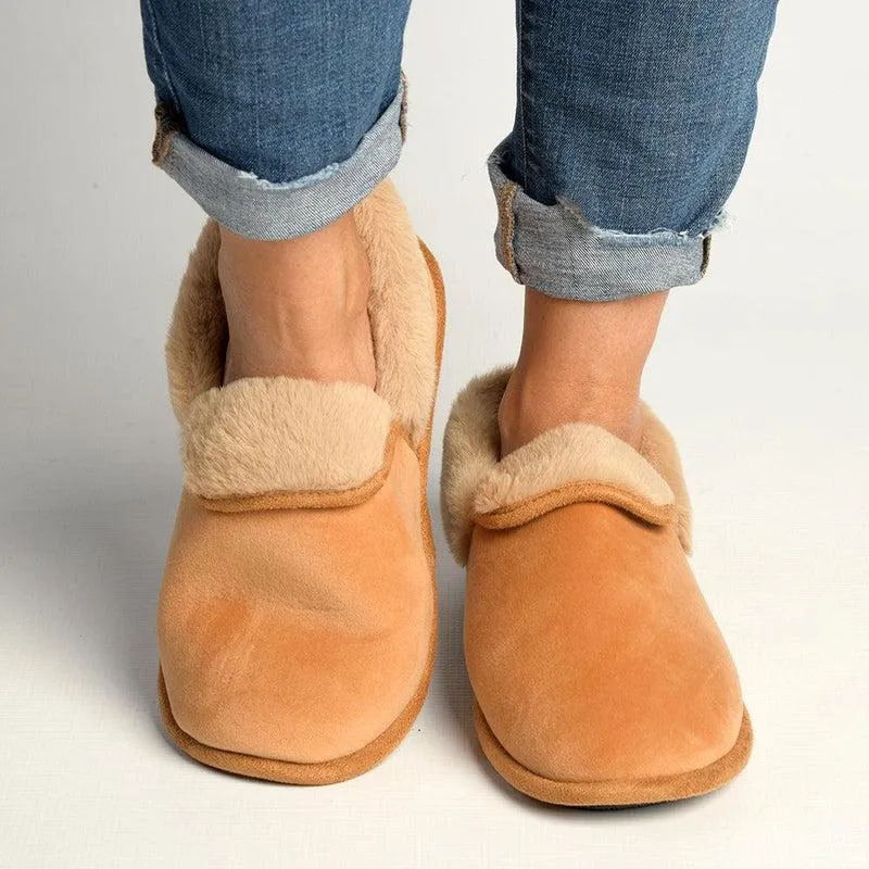 Hush Puppies Fur Top Lua Slippers - Caramel