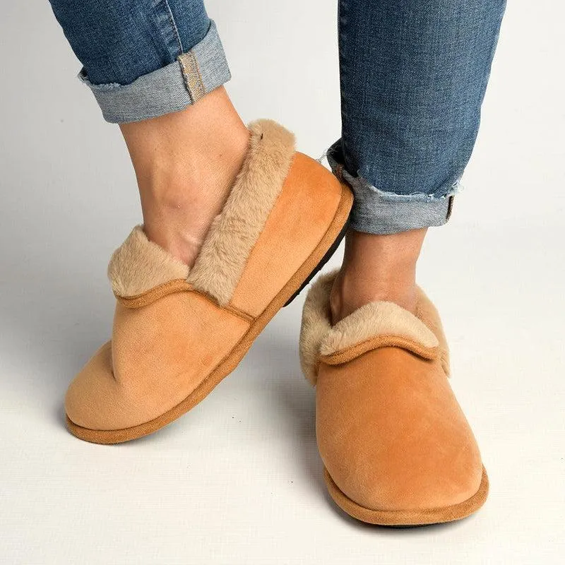 Hush Puppies Fur Top Lua Slippers - Caramel