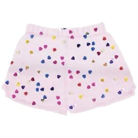 IC Plush Shorts - Foil Hearts