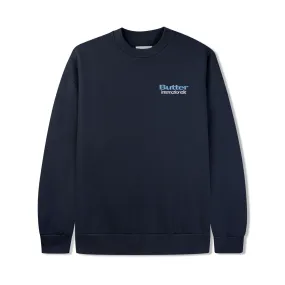 Internationale Embroidered Crewneck, Deep Navy