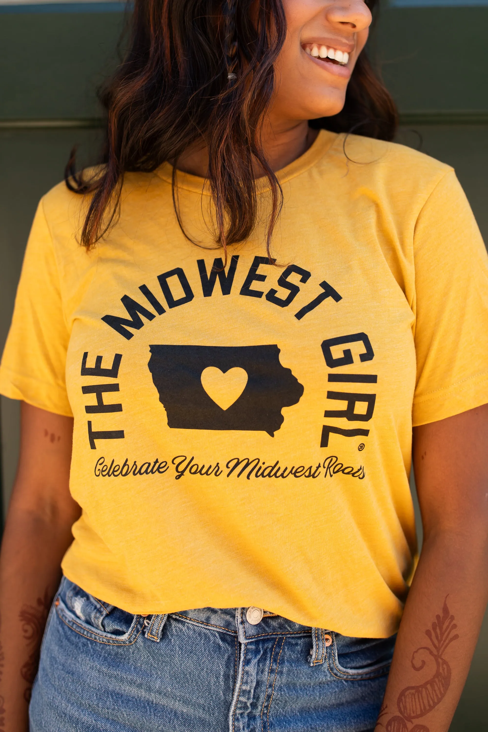 Iowa Tee in Mustard