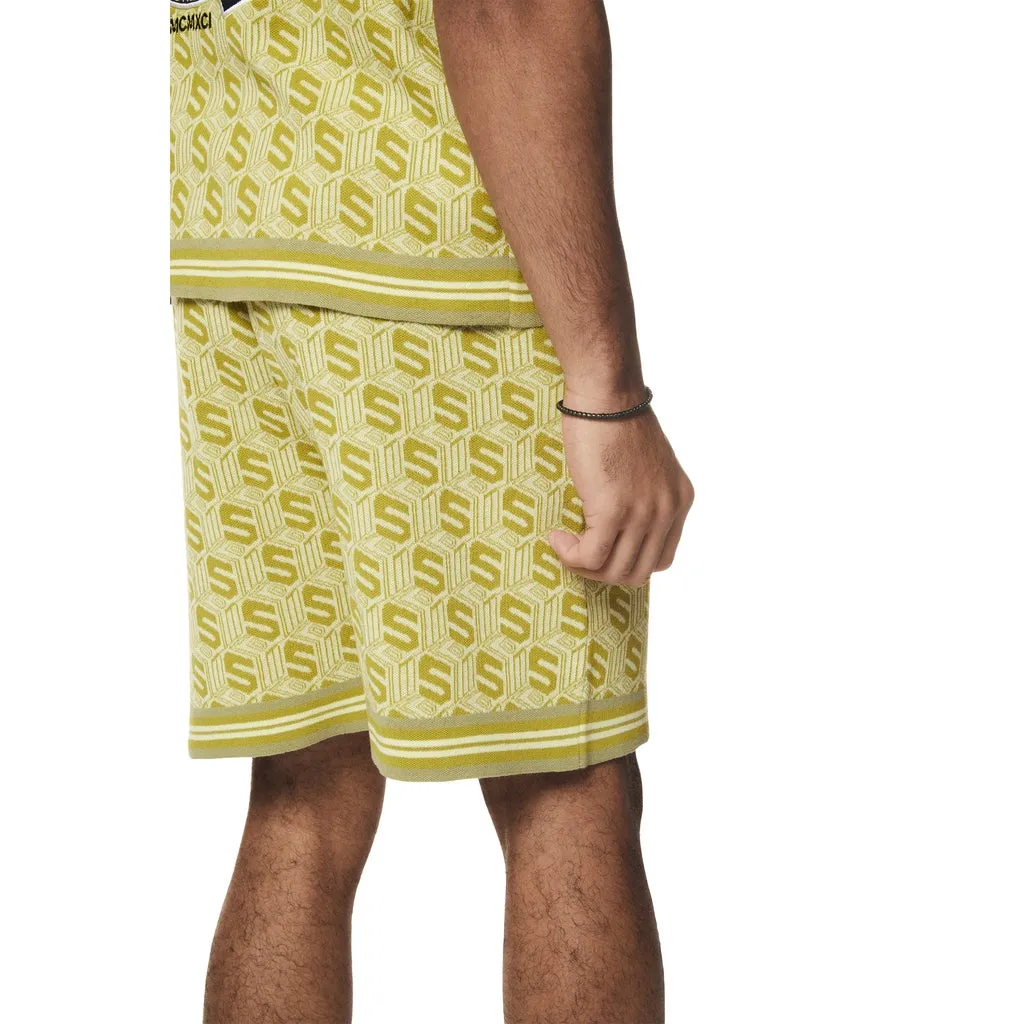 Jacquard Knit Shorts - Kelp