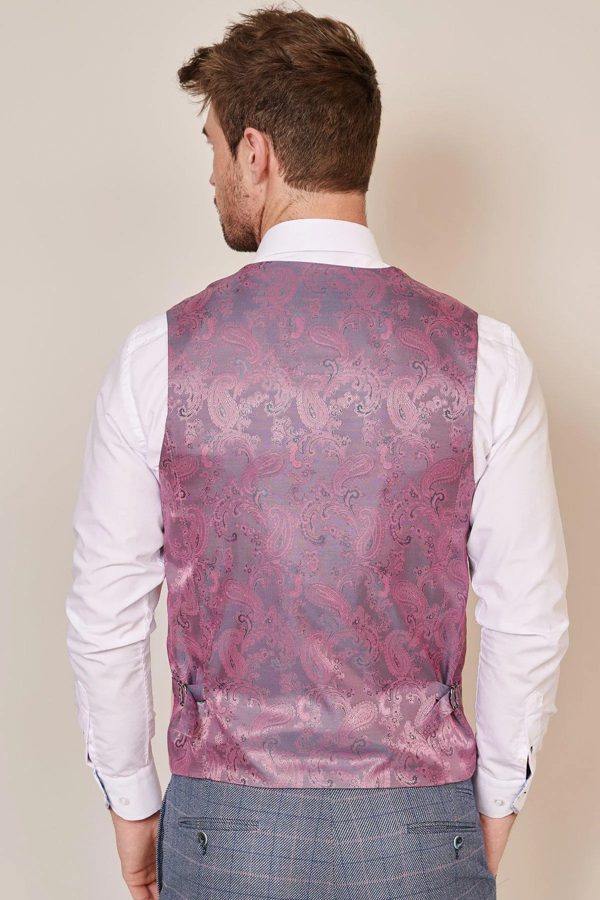 KELVIN - Pink Single Breasted Waistcoat