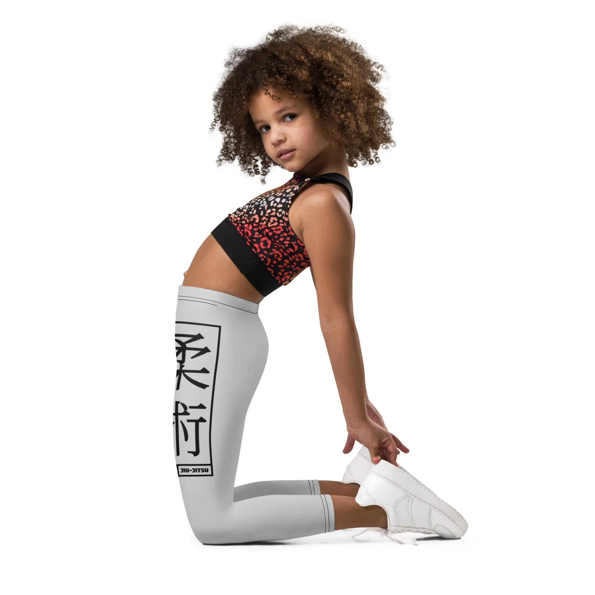 Kid's Girls Yoga Pants Workout Leggings Jiu-Jitsu 018 - Smoke