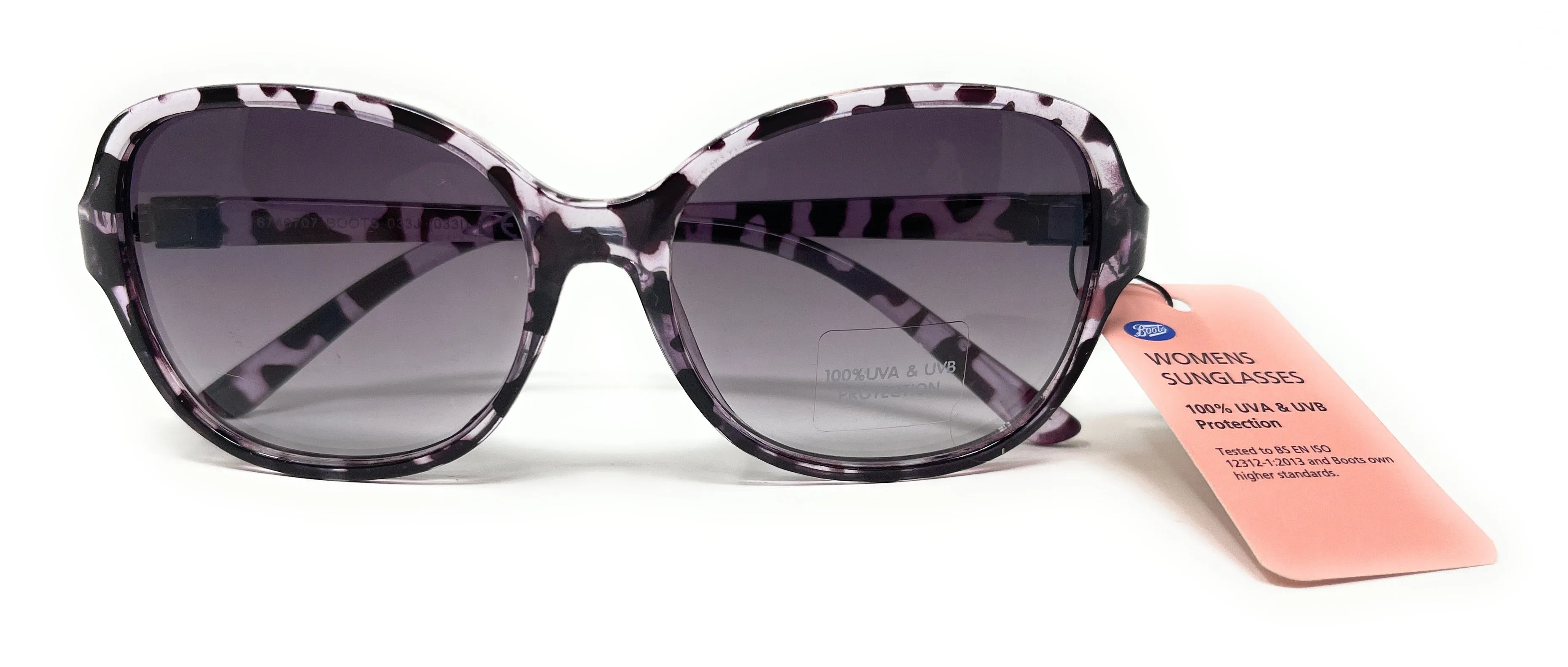 Ladies Sunglasses  Animal Print with Purple Tint by Boots 033J