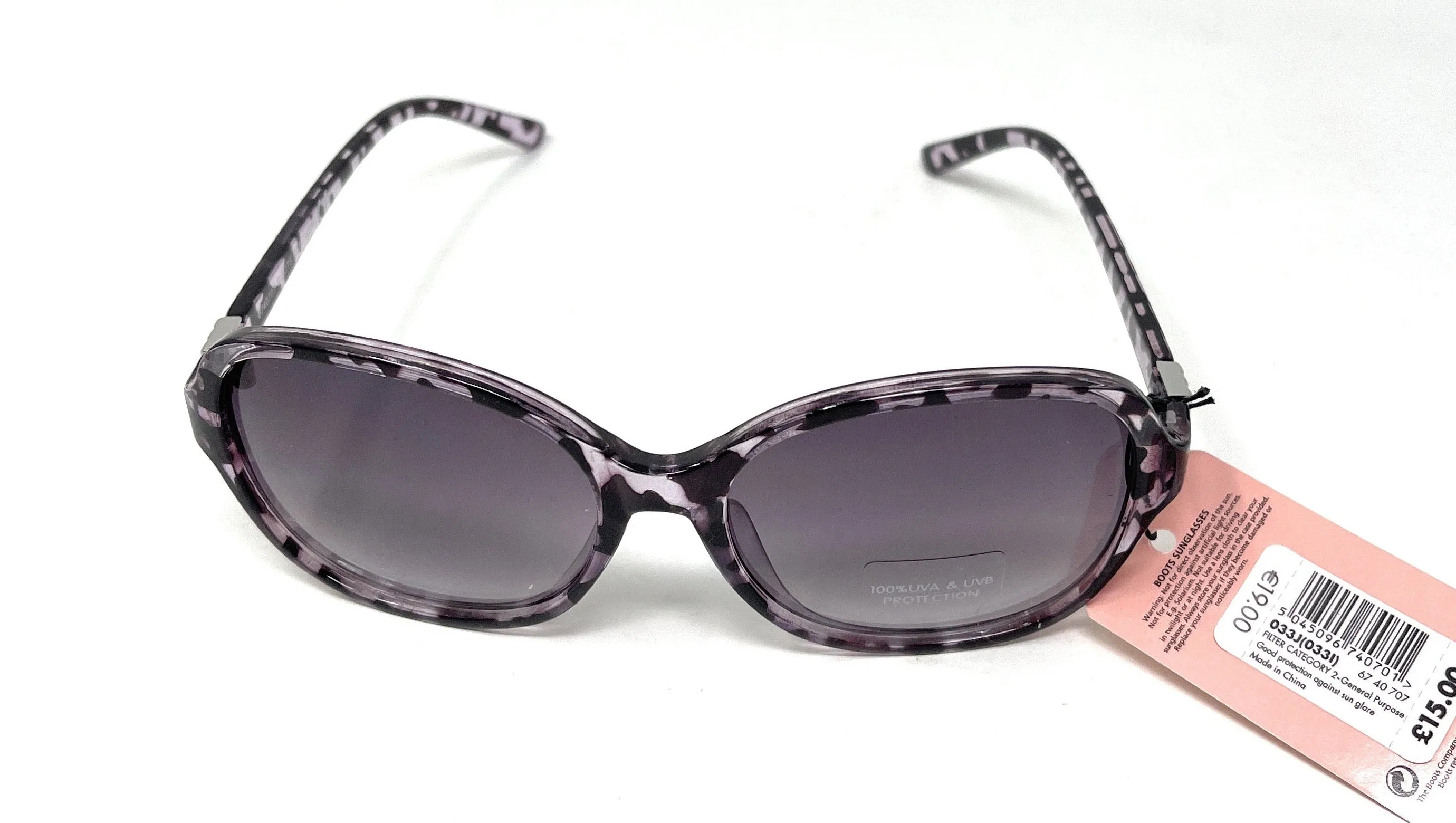 Ladies Sunglasses  Animal Print with Purple Tint by Boots 033J