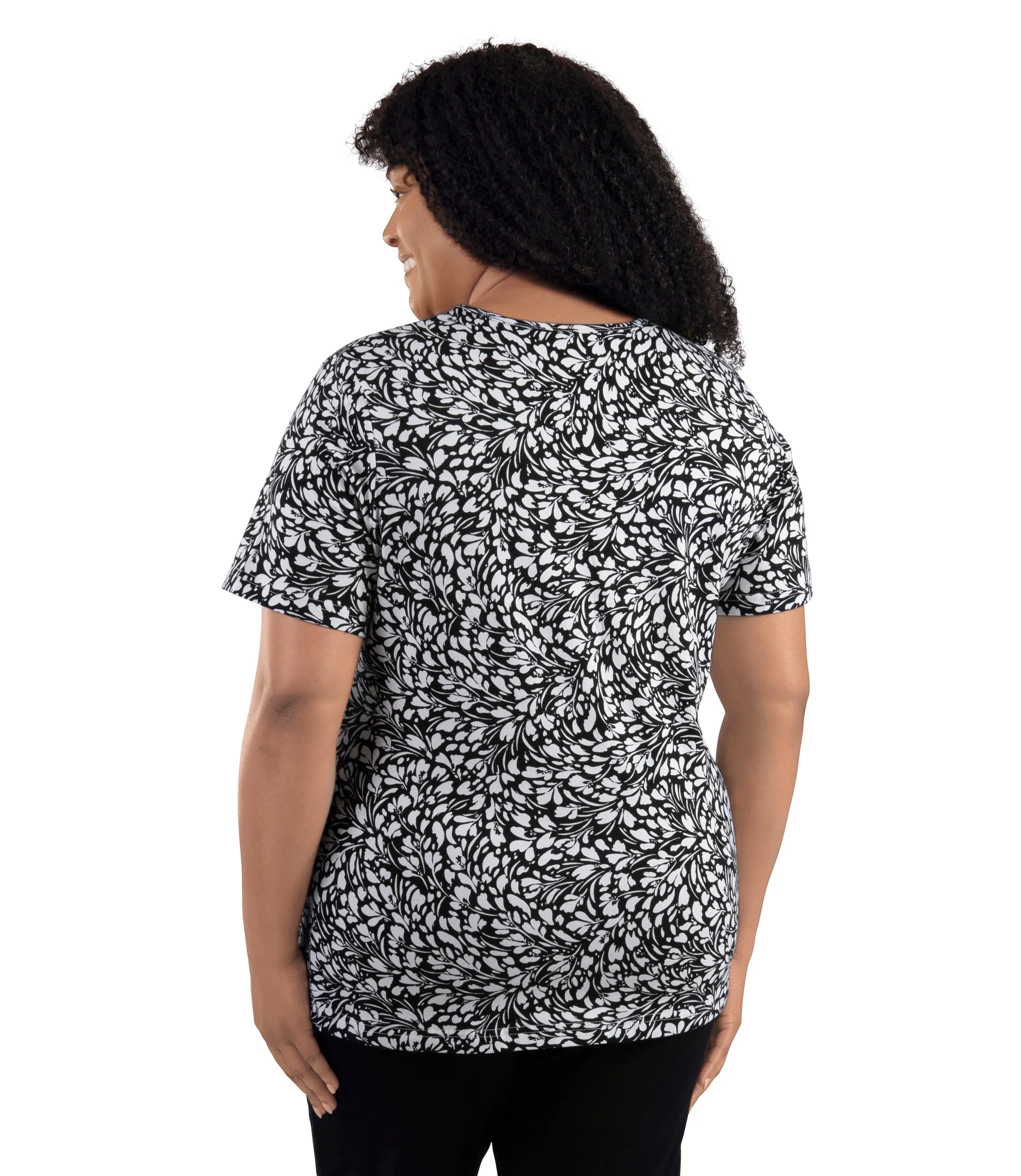 LifeStyle Cotton Short Sleeve Top Botanic Print