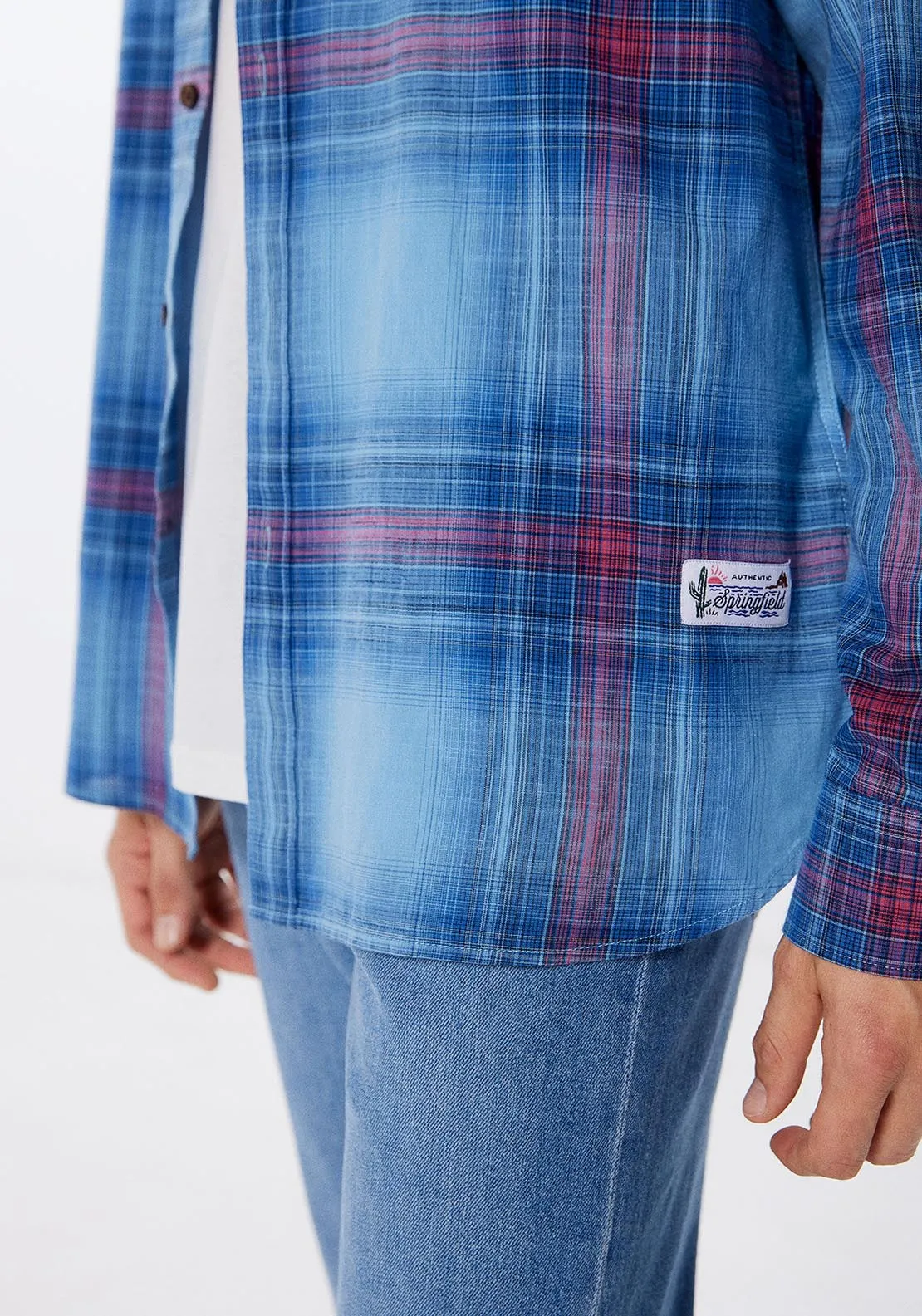 Lightweight check shirt - Blue