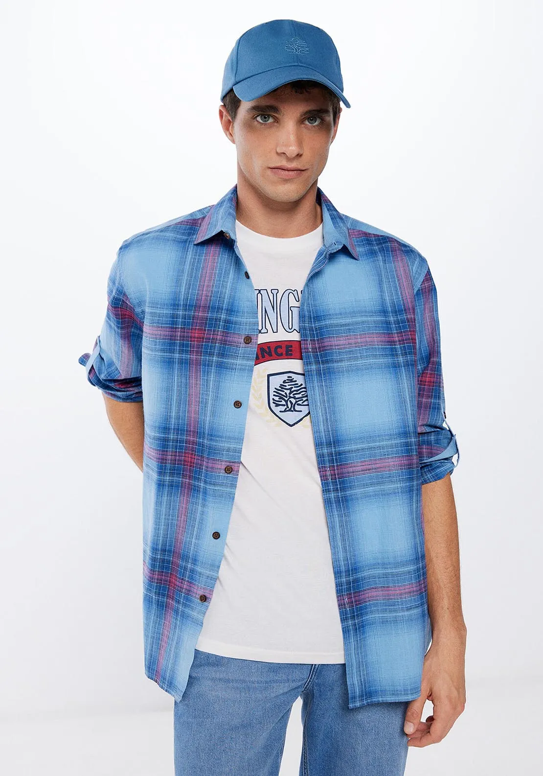 Lightweight check shirt - Blue