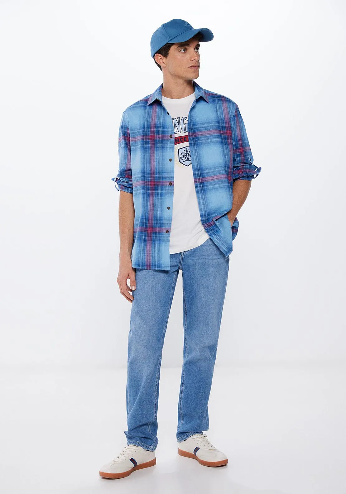 Lightweight check shirt - Blue