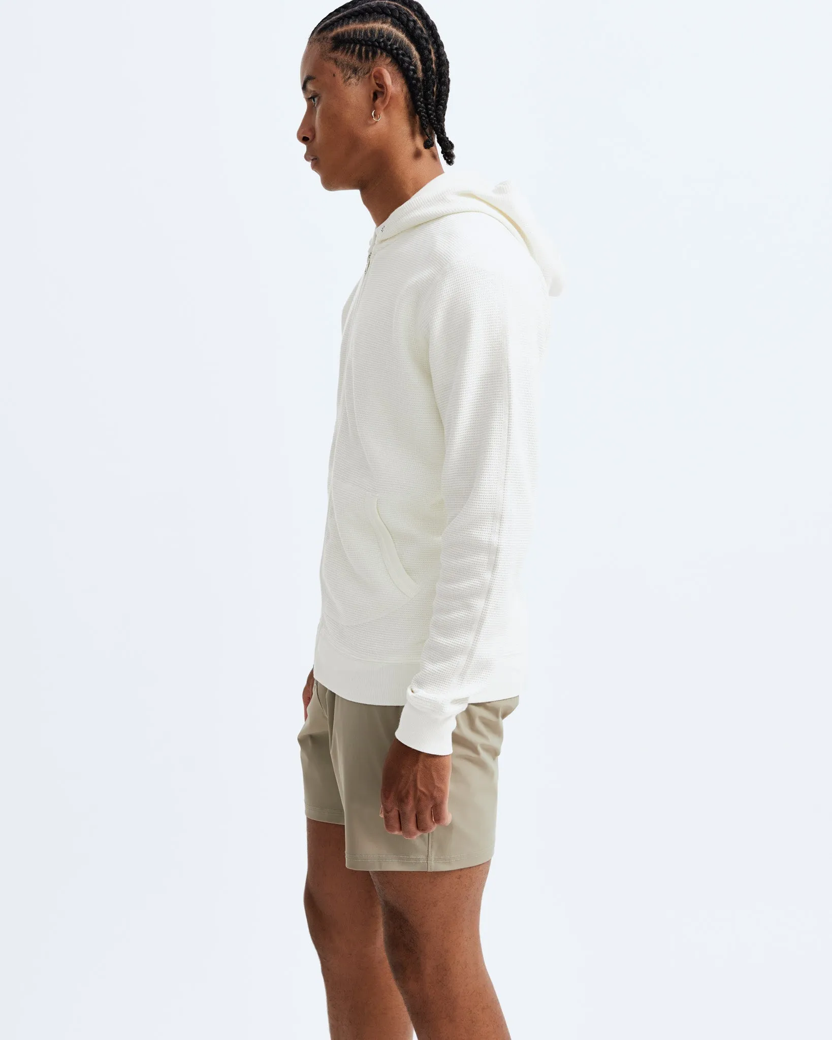 Lightweight Waffle Full Zip Hoodie