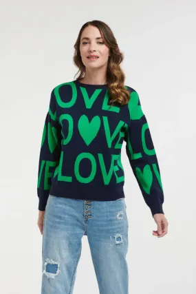 Love Jumper Navy/Green