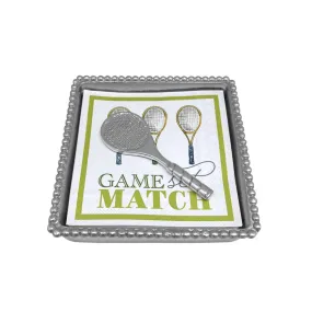 Mariposa Tennis Racket Beaded Napkin Box Set