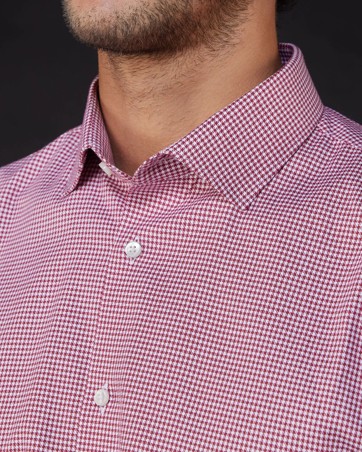 Maroon Houndstooth Shirt